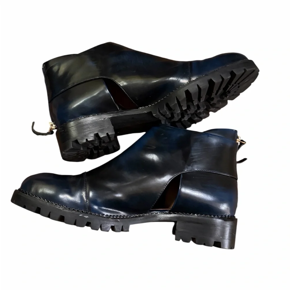 Jeffrey Campbell flamel cutout Black Ankle Boots - Picture 3 of 7